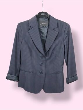 Jacob Blazer Women’s Size 2 Black Pinstripe Tailored Office Jacket
